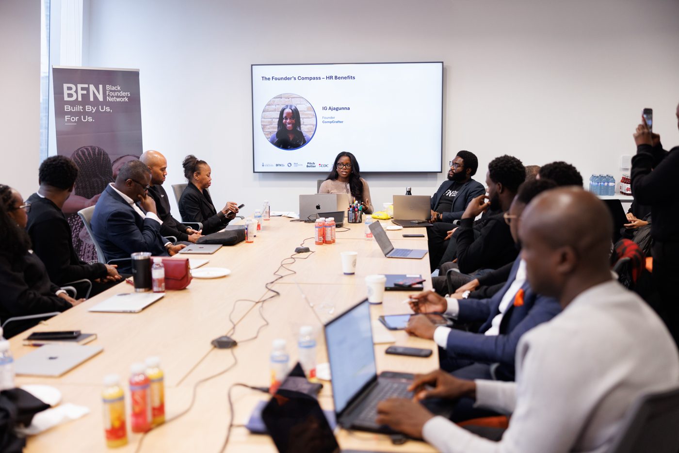 IG Ajagunna leading an HR benefits session at the Black Founders Network